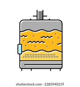 Trennungslinie zwischen Würfel Bierproduktion Farbsymbol Vektorgrafik. Trennzeichen für die Herstellung von Würfelbier. einzelne Symbolillustration