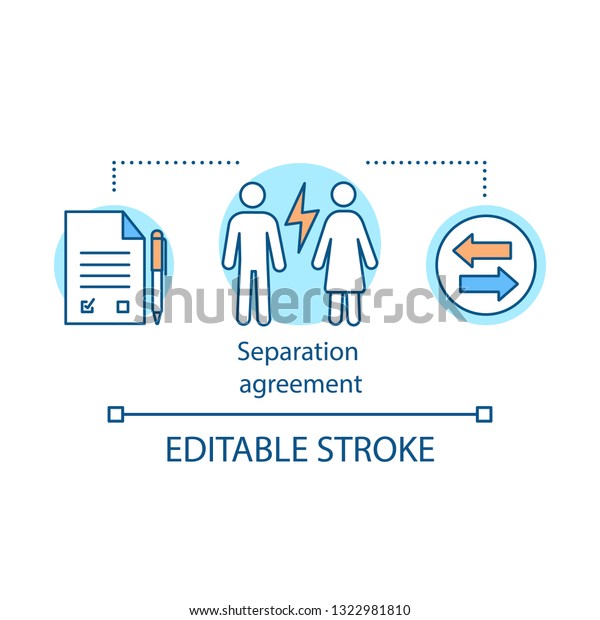 Separation Agreement Concept Icon Divorce Idea Stock Vector Royalty Free 1322981810