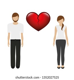 separation between man and woman character vector illustration EPS10