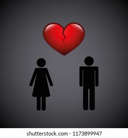 separation between man and woman pictogram vector illustration EPS20