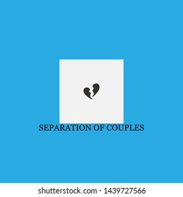 separation of couples icon sign signifier vector