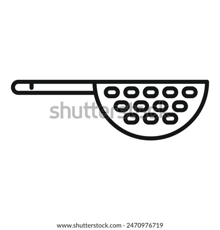 Separation drain tool icon outline vector. Colander sieve bowl. Domestic accessory