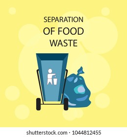 Separation of garbage. Icons for the waste basket. Isolated elements. Vector illustration