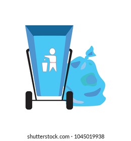 Separation of garbage. Icons for the waste basket. Isolated elements. Vector illustration