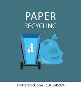 Separation of garbage. Icons for the waste basket. Isolated elements. Vector illustration

