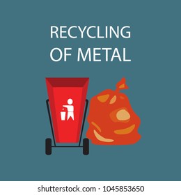 Separation of garbage. Icons for the waste basket. Isolated elements. Vector illustration