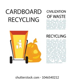 Separation of garbage. Icons for the waste basket. Isolated elements. Vector illustration