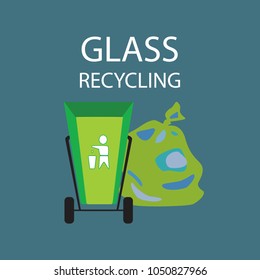 Separation of garbage. Icons for the waste basket. Isolated elements. Vector illustration

