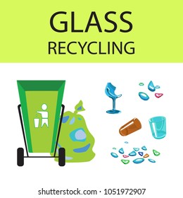 Separation of garbage. Icons of garbage and waste. Isolated elements. Vector illustration