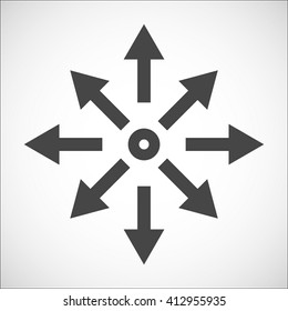 Separation Icon With Arrows Explanation. Complication. Diversification Process In Business. Split From Single To Many. From Simple To Complex Arrow Diagrams.