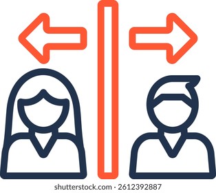 Separation Icon Color Line Vector Illustration