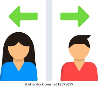 Separation Icon Flat Vector Illustration
