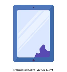 Separation of personal tablet computer, electronic home devices. Devices out of use and subject to disposal. Recycling of industrial products. Simple flat vector isolated on white background