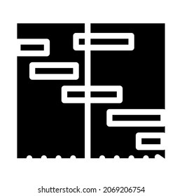 separación de tareas icono de glifo vector.sign. símbolo de contorno aislado ilustración negra