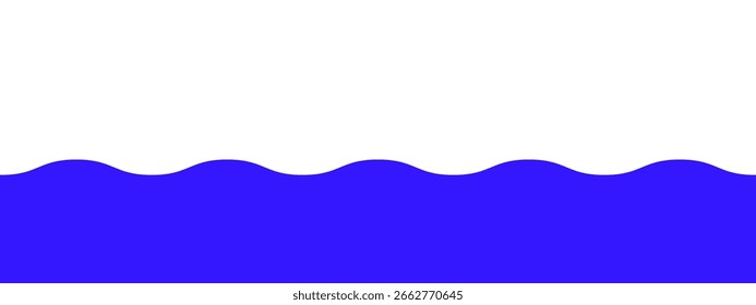 Rodapé separador, forma de divisor moderno de onda azul para a parte inferior da página do site