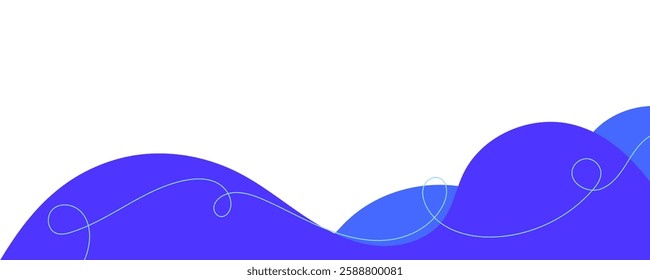 Separator footer, modern divider shape with squiggle line for bottom of the website page