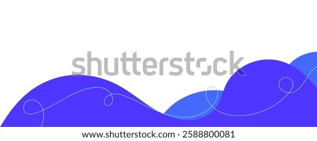 Separator footer, modern divider shape with squiggle line for bottom of the website page
