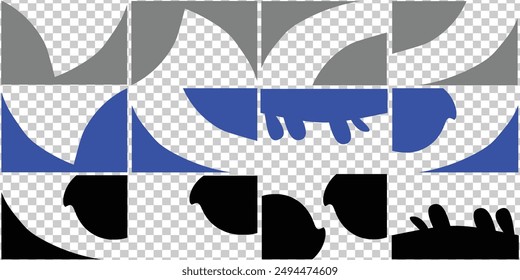 Separator header for app website. Set of abstract design separator header and border for website and app. Divider shapes top and bottom for web page. Different borders for website, banner, app. Eps 10