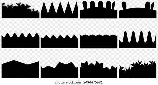 Separator header for app website. Wave Collection of Abstract Design Element for Top, Bottom Page Web Site. Template of Modern Dividers Shapes for Website Pictogram Set. Eps 10.