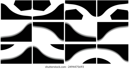 Separator header for app website. Wave Collection of Abstract Design Element for Top, Bottom Page Web Site. Template of Modern Dividers Shapes for Website Pictogram Set. Eps 10.