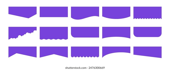 Separator Header for web page design. Flat Vector illustration. Set of Template with different Shapes. Banners or Posters. Website border concept.