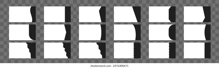 Separator Header for web page design. Flat Vector illustration. Set of Template with different Shapes. Banners or Posters. Website border concept.