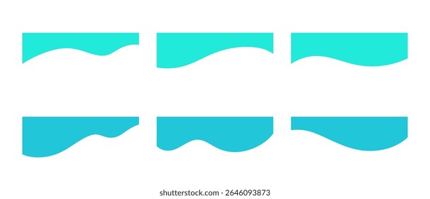 Separador, separação de uma página da Web, banner, local para o título, texto. Formas onduladas abstratas, vetor. Um conjunto de elementos de fundo em branco modernos para design, decoração, cartão de visita, cartaz, plano 