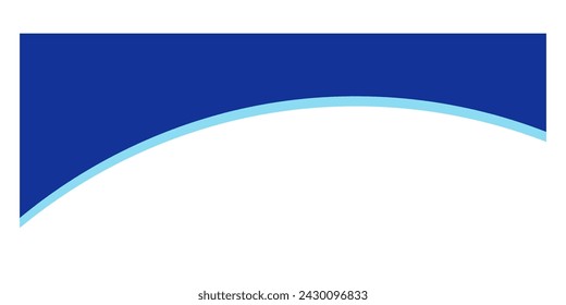 Separator shape for website. Curve Lines and Wave divider for Top or Bottom Page. Frame of header with two blue colors