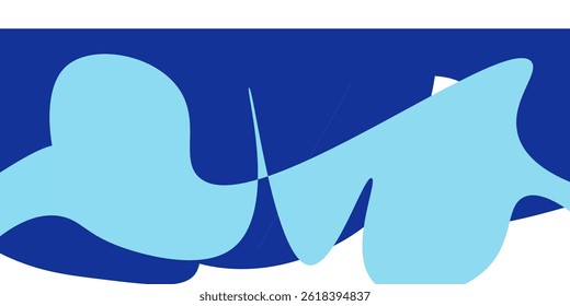 Separator shape for website. Curve Lines and Wave divider for Top or Bottom Page. Frame of header with two blue colors