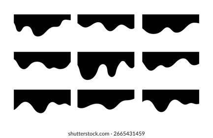 Formas de separadores para o conjunto de apresentações do site. Título superior da curva abstrata. Cabeçalho e separador de banner de vetor. formas de divisores azuis para vetor de site no eps 10.