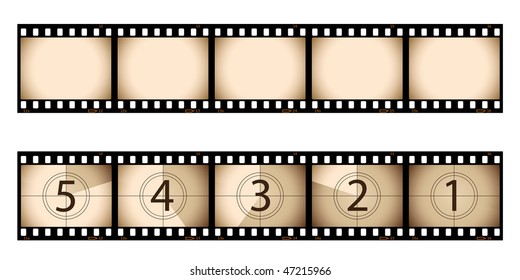 Sepia Film Strip And Countdown