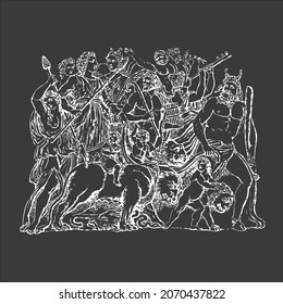 Sepia greek art illustration for your architecture projects