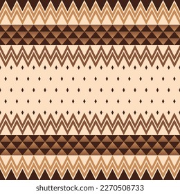 Sepia ikat seamless pattern vector. Vintage ethnic geometric  design for background.Hawaii art ornament print.Design for carpet, wallpaper, clothing, wrapping, fabric, cover, textile
