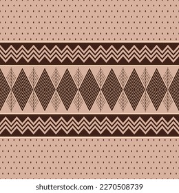 Sepia ikat vectorial sin fisuras. Diseño geométrico étnico vintage para el fondo.Diseño de alfombras, papel pintado, ropa, envoltura, tela, cubierta, textil