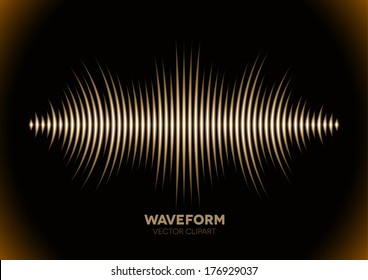 Sepia retro sound waveform with sharp peaks