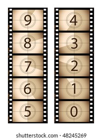 Sepia Vertical Film Countdown