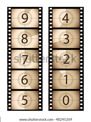 Sepia vertical film countdown