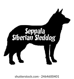 Seppala Siberian Sleddog Dog silhouette dog breeds logo dog monogram vector