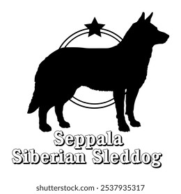 Seppala Siberian Sleddog dog silhouette,  dog, dog breeds, logo, vector, silhouette, logo design, animal, illustration, icon, sign, design, black,  symbol, pet