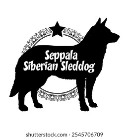 Seppala Siberian Sleddog dog silhouette, dog, dog breeds,  vector, silhouette, logo design, animal, illustration, icon, sign, black, pet