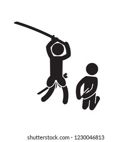 Seppuku suicide icon. Vector. 