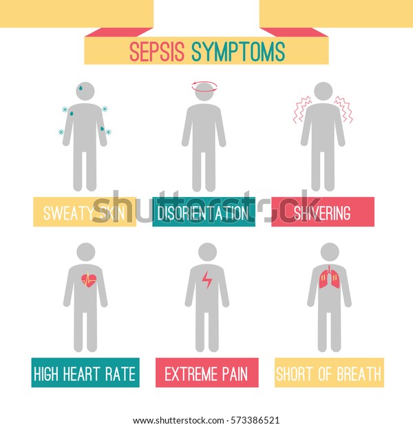 Sepsis Infographics Template Human Figures Revealing Stock Vector
