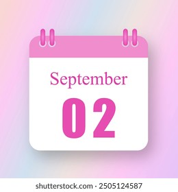 September 02 Date On Pink Calendar