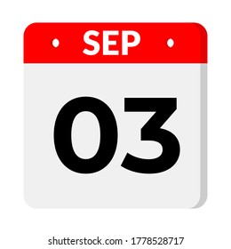 september 03 flat calendar icon 