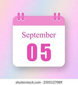 September 05 Date On Pink Calendar