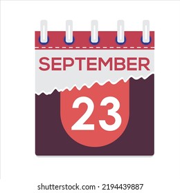 September 07. Vector flat daily calendar icon. Date and time, day, month. Holiday. Season. White Background