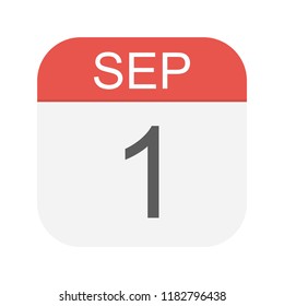 September 1 - Calendar Icon - Vector Illustration