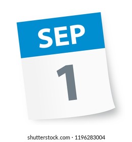 September 1 - Calendar Icon - Vector Illustration