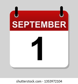 September 1 ,calendar icon vector illustration