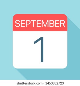 September 1 - Calendar Icon - Vector Illustration